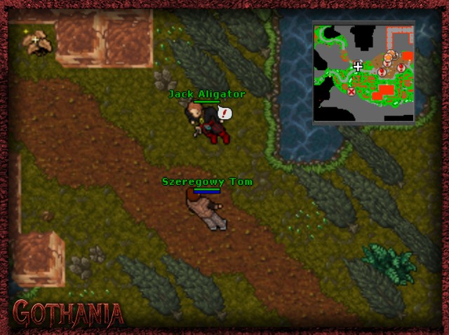 Jack Aligator stojący przy ścieżce na zachód od obozu Magów Wody